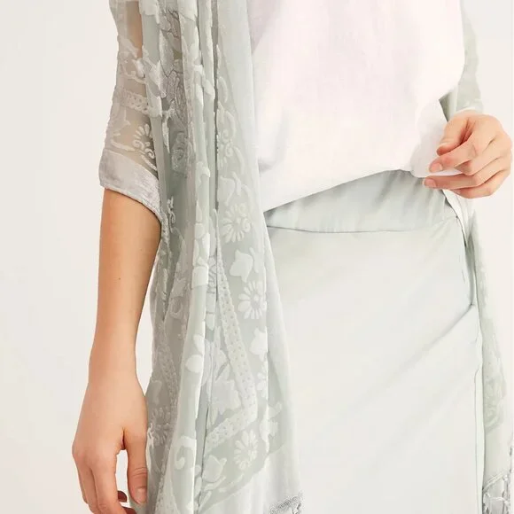 Free People Nightbird Velvet Burnout Kimono Duster - Picture 3 of 4